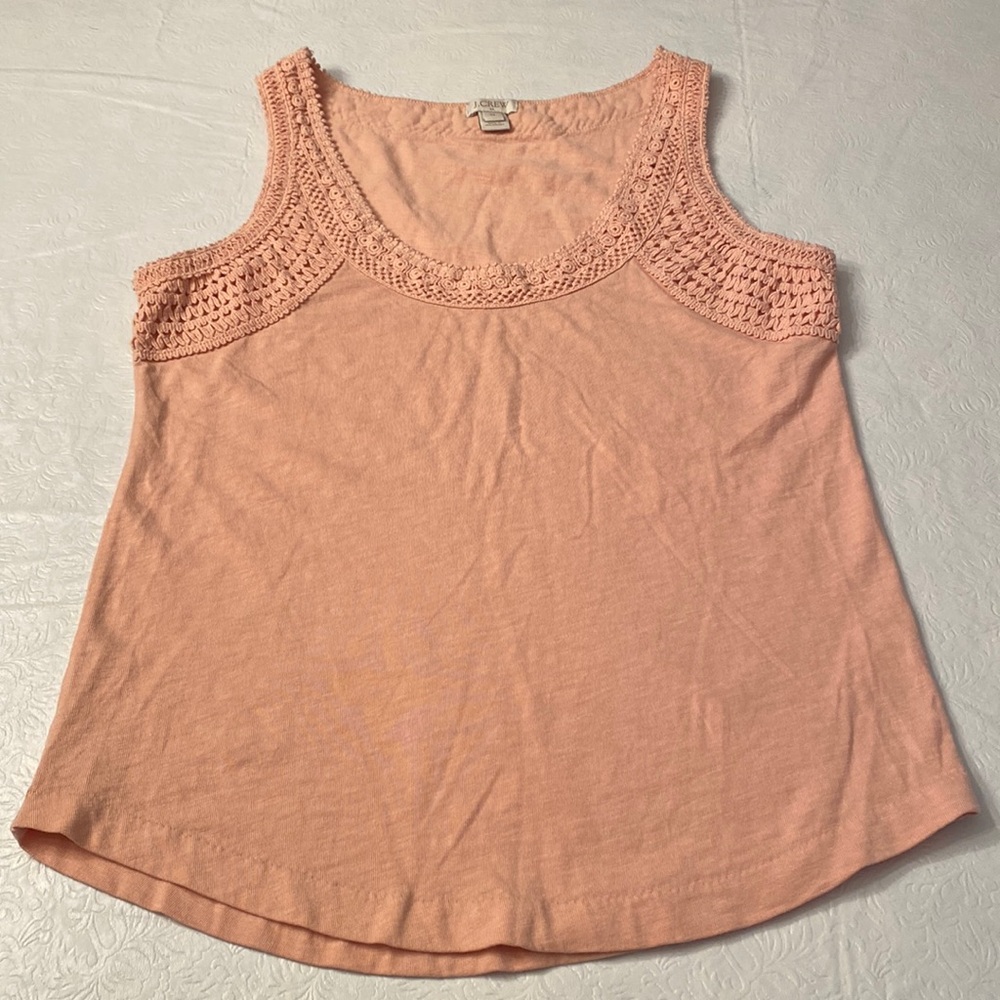 J. Crew Peach Lace Trimmed Tank Top- Size XS